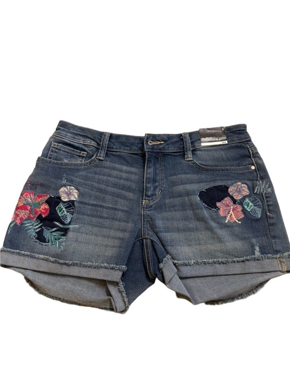 a.n.a Blue Jean Shorts with Butterfly Appliqués